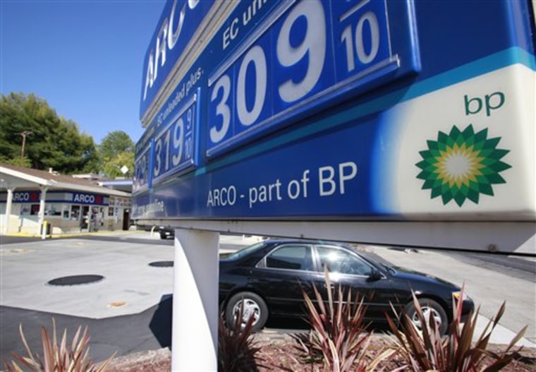 An Arco gas station, which is part of BP, is shown in Palo Alto, Calif., Tuesday, June 29, 2010. Oil prices plummeted Tuesday as ebbing consumer confidence in the economic recovery set off concerns about gasoline demand for the busy summer season.(AP Photo/Paul Sakuma)